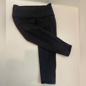 Black Lululemon Capri Leggings with Mesh Detail
